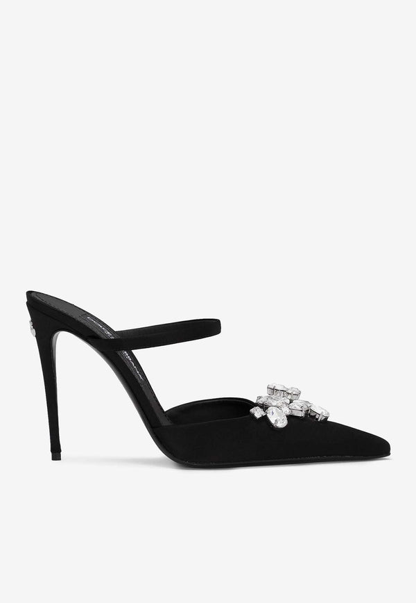 Dolce 
Gabbana 105 Crystal-Embellished Stiletto Mules CI0166 AQ521 8S488 Black