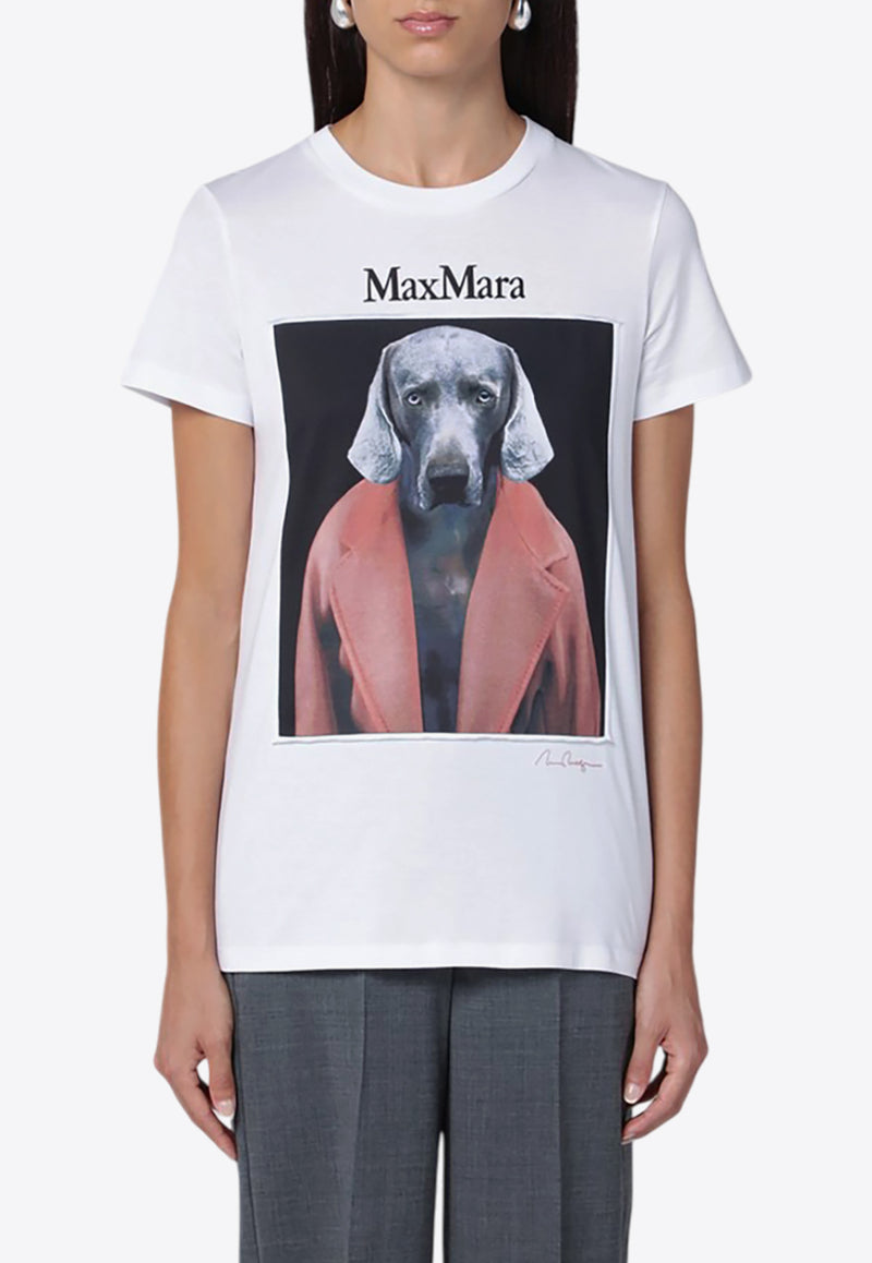 Max Mara Cipria Graphic Print T-shirt White CIPRIACO/P_MAXM-012