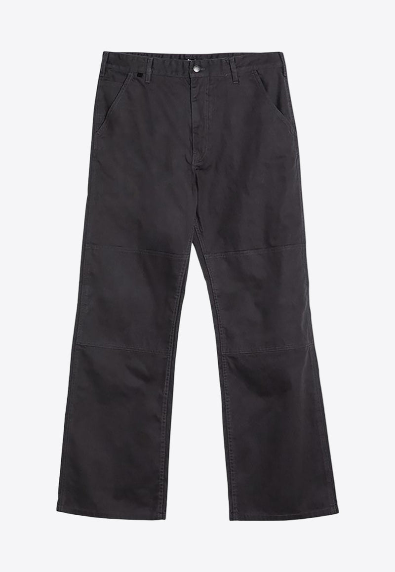 Acne Studios Logo Patch Straight-Leg Pants Gray CK0112CO/P_ACNE-AA3