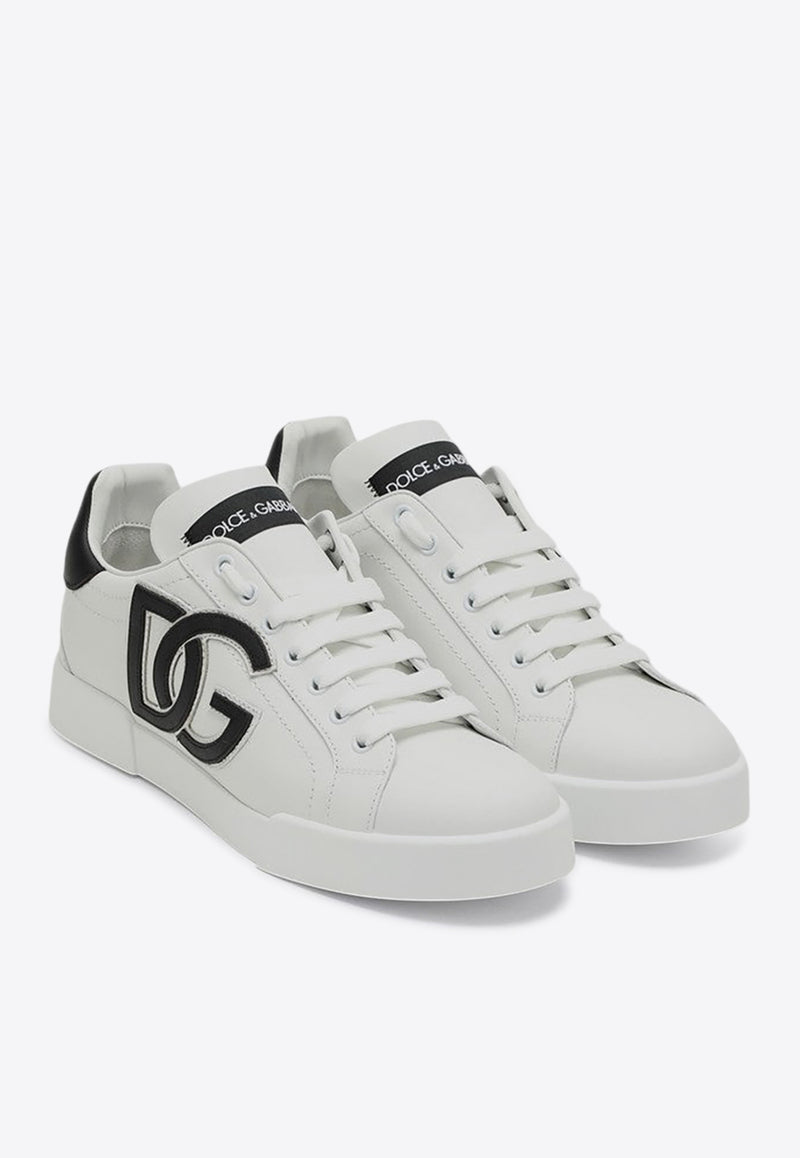 Dolce 
Gabbana Portofino DG Logo Leather Sneakers White CK1545AC330/P_DOLCE-89697