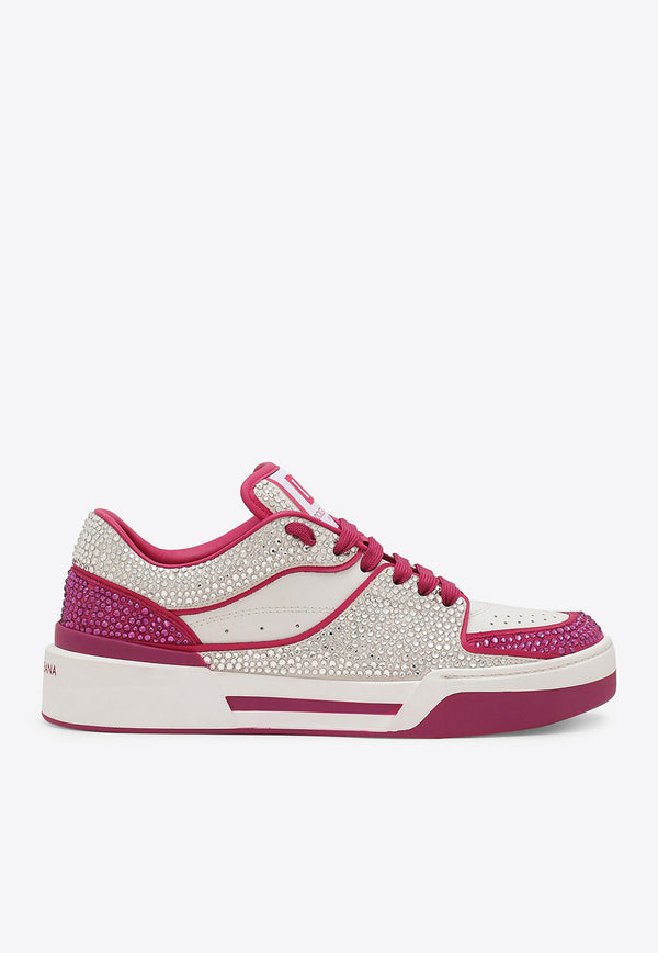 Dolce 
Gabbana New Roma Embellished Low-Top Sneakers Fuchsia CK2036 AM803 8K084