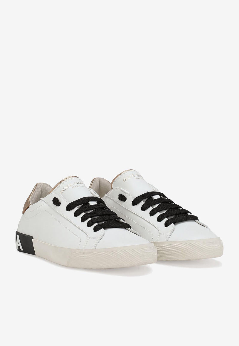 Dolce 
Gabbana Portofino Vintage Calf Leather Sneakers White CK2203 AM780 89662