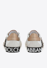 Dolce 
Gabbana Portofino Low-Top Sneakers with Embellished DG Logo White CK2203 AO902 89662