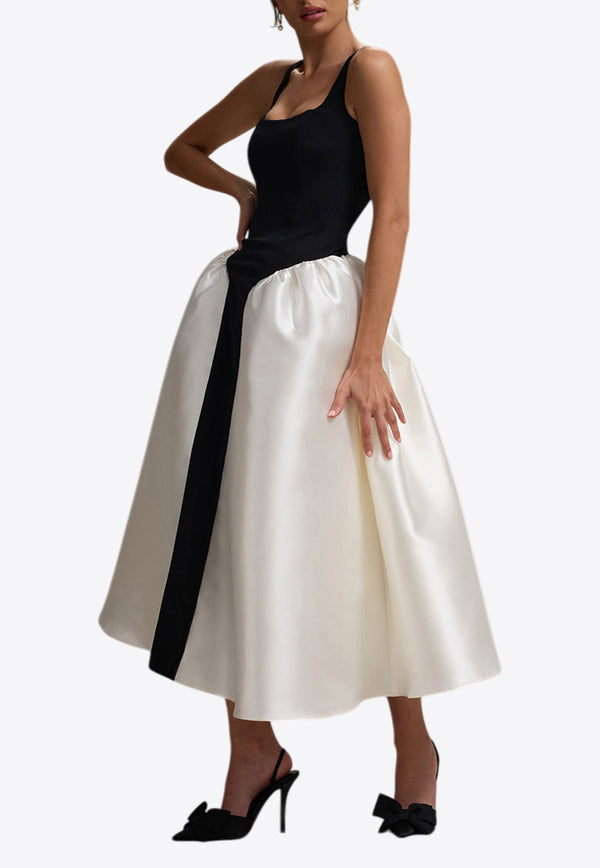 Club L London Christie Volume-Skirt Midi Dress CL134590242BLACK/WHITE