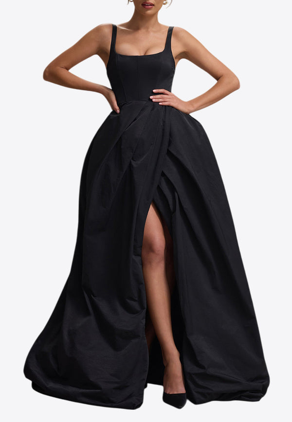 Club L London Infinite Strappy Taffeta Maxi Dress CL134659002BLACK