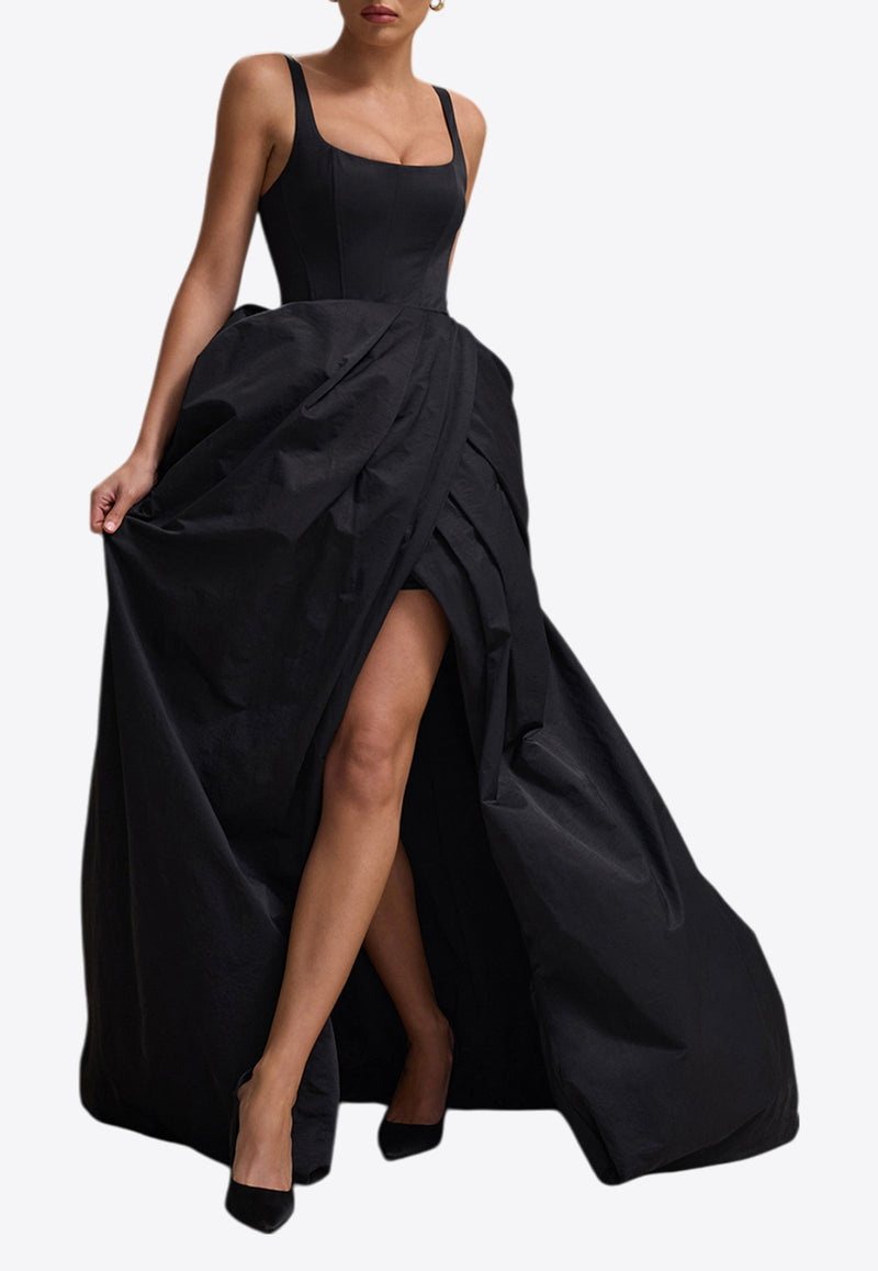 Club L London Infinite Strappy Taffeta Maxi Dress CL134659002BLACK