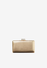 Jimmy Choo Small Clemmie Clutch in Metallic Nappa Leather CLEMMIE MNA GOLD