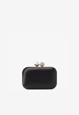 Jimmy Choo Cloud Pearl and Crystal Clutch in Satin CLOUD TLL BLACK