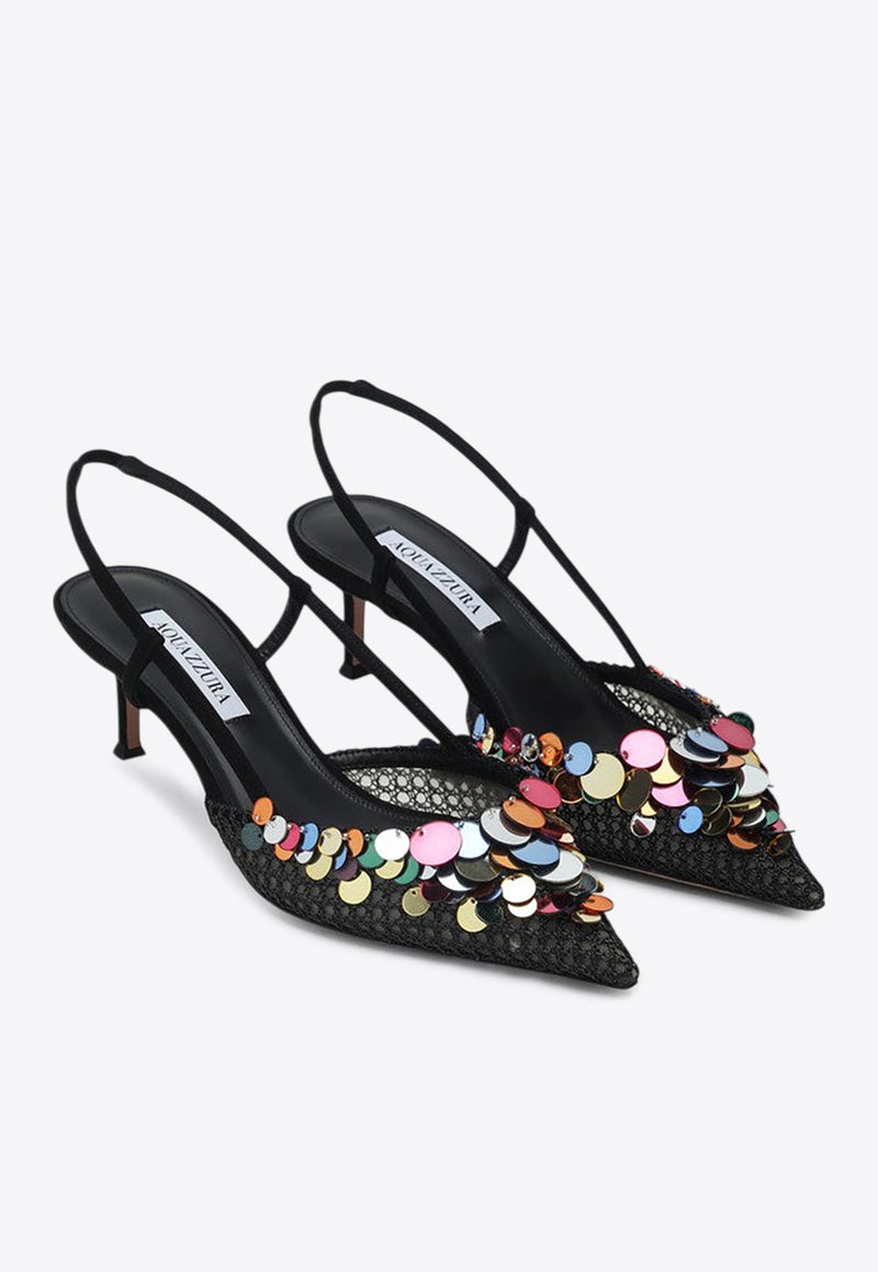 Aquazzura Can Can 50 Embellished Slingback Pumps Black CNNMIDP0SMW/Q_AQUA-000