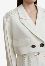 Acler Haywood Cropped Blazer Cream