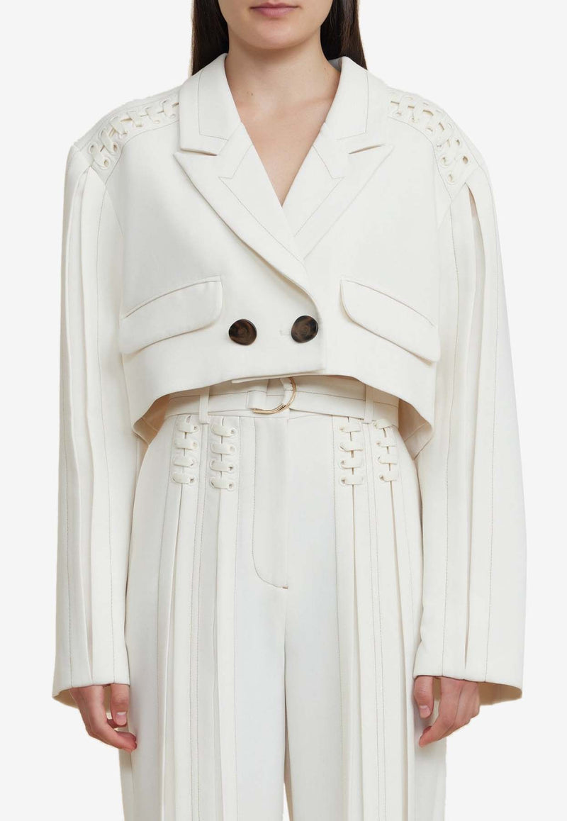 Acler Haywood Cropped Blazer Cream