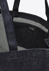 A.P.C. Daniela Logo Print Denim Tote Bag Blue COCSX-M61446-CO/O_APC-IAI