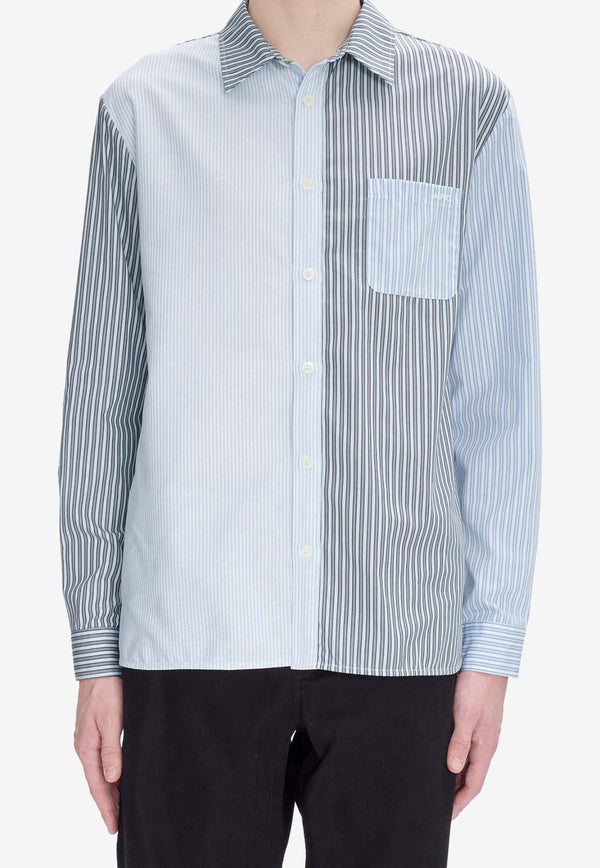 A.P.C. Erwann Striped Long-Sleeved Shirt COGUH-H12602BLUE