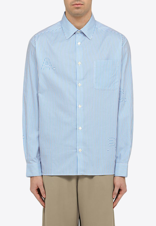 A.P.C. Malo Striped Button-Up Shirt Blue COGXW-H12532CO/O_APC-IAA