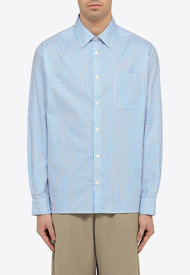 A.P.C. Malo Striped Button-Up Shirt Blue COGXW-H12532CO/O_APC-IAA