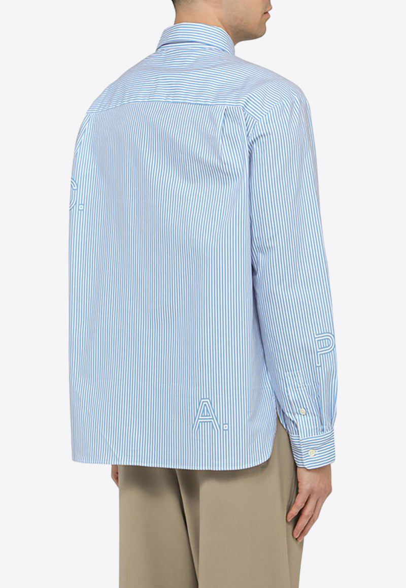 A.P.C. Malo Striped Button-Up Shirt Blue COGXW-H12532CO/O_APC-IAA