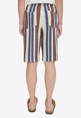 A.P.C. Paul Striped Bermuda Shorts COGYA-H10205BLUE MULTI