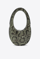 Coperni Small Swipe Snake Print Leather Hobo Bag Green COPBA38BISF6019LE/P_COPE-GRN