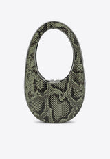 Coperni Small Swipe Snake Print Leather Hobo Bag Green COPBA38BISF6019LE/P_COPE-GRN