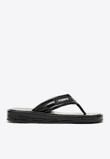 Coperni Logo Patch Croc-Embossed Leather Flip-Flops Black COPSH37838LE/O_COPE-BLACK