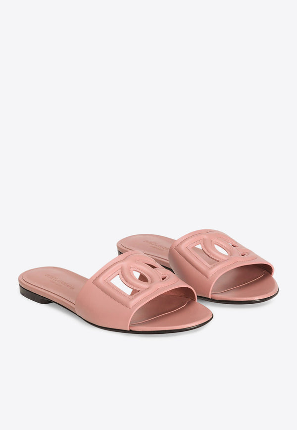 Dolce 
Gabbana Bianca DG Logo Slides Pink CQ0436 AY329 80405