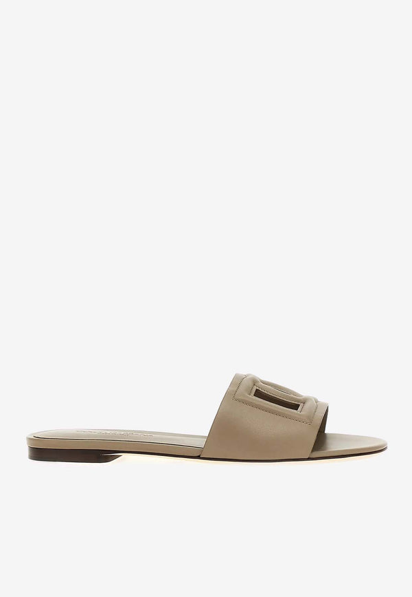 Dolce 
Gabbana Bianca DG Logo Slides Taupe CQ0436 AY329 8I399