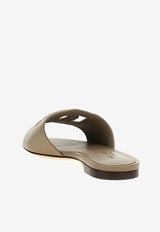 Dolce 
Gabbana Bianca DG Logo Slides Taupe CQ0436 AY329 8I399