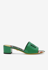 Dolce 
Gabbana Bianca 45 Patent Leather DG Mules Green CR1139 AN853 87934