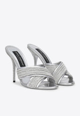 Dolce 
Gabbana Keira 85 Crystal Mesh Mules Silver CR1225 AY021 8B672