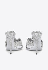 Dolce 
Gabbana Keira 85 Crystal Mesh Mules Silver CR1225 AY021 8B672