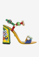 Dolce 
Gabbana Keira 105 Patent Leather Sandals with Gemstone Embellishments Multicolor CR1354 AN252 80995