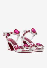 Dolce 
Gabbana 60 Embellished Sandals in Patent Leather Multicolor CR1355 AN196 8B902