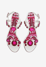 Dolce 
Gabbana 60 Embellished Sandals in Patent Leather Multicolor CR1355 AN196 8B902