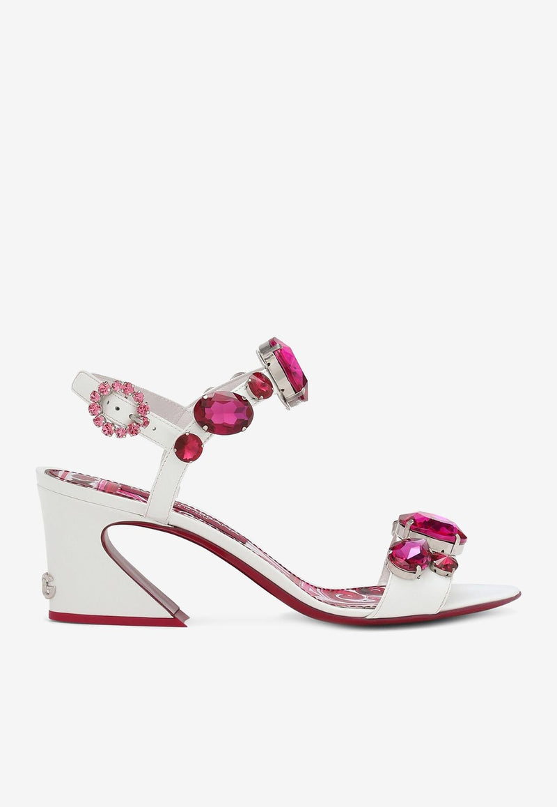 Dolce 
Gabbana 60 Embellished Sandals in Patent Leather Multicolor CR1355 AN196 8B902