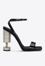 Dolce 
Gabbana 105 Rhinestone Embellished Sandals in Calf Leather Black CR1437 AP324 80999