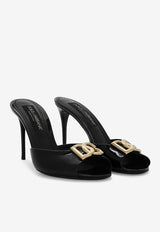 Dolce 
Gabbana 85 Logo Plaque Patent Leather Sandals CR1484 A1471 80999 Black