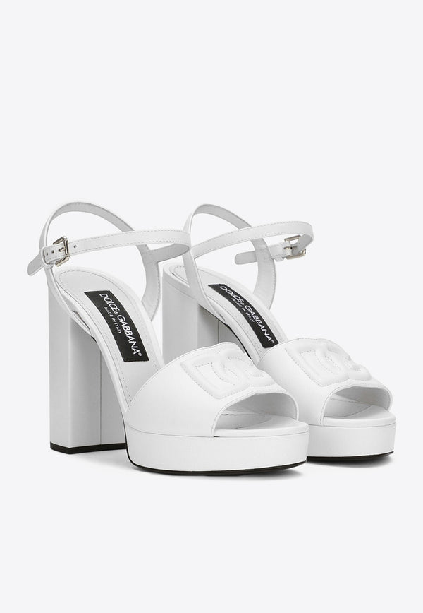 Dolce 
Gabbana Keira 85 Calf Leather Platform Sandals White CR1586 AW576 80002