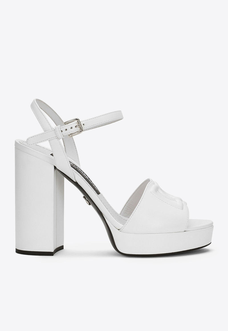 Dolce 
Gabbana Keira 85 Calf Leather Platform Sandals White CR1586 AW576 80002