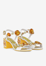 Dolce 
Gabbana Keira 60 Stone Embellished Sandals in Patent Leather CR1733 AT848 8V135 Multicolor