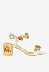 Dolce 
Gabbana Keira 60 Stone Embellished Sandals in Patent Leather CR1733 AT848 8V135 Multicolor