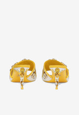 Dolce 
Gabbana Keira 60 Majolica Print Crystal Embellished Mules CR1744 AB826 HG3OB Yellow