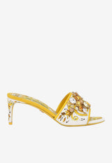 Dolce 
Gabbana Keira 60 Majolica Print Crystal Embellished Mules CR1744 AB826 HG3OB Yellow