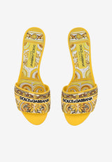 Dolce 
Gabbana Karol 40 Majolica Embroidery Sandals CR1748 AV804 8Q728 Yellow