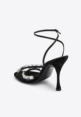 Dolce 
Gabbana Keira 105 Satin Sandals with Gemstone Embellishments Black CR1821A6I68/Q_DOLCE-8S488