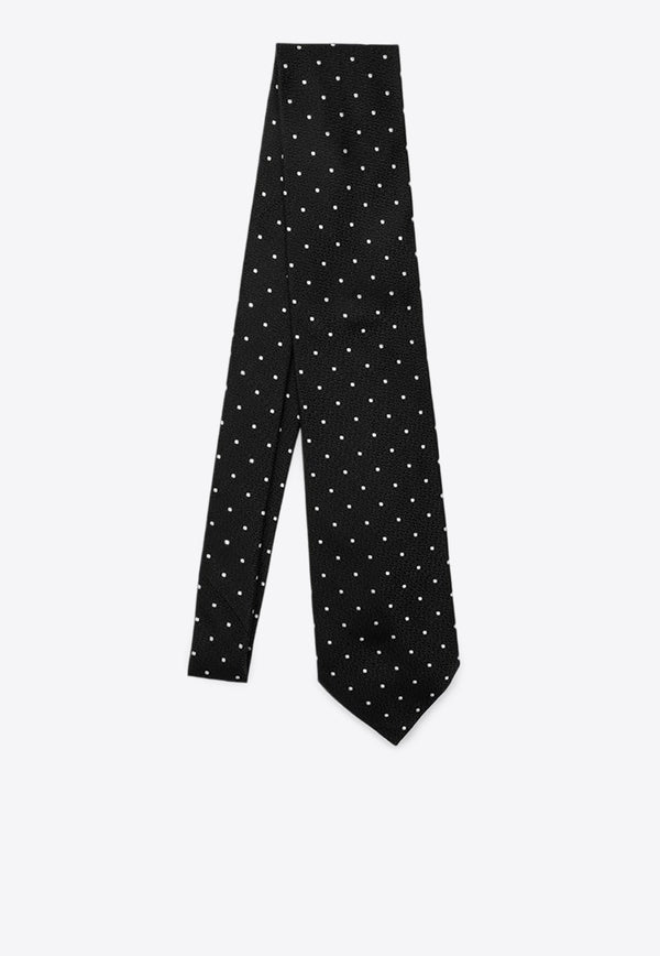 Destin Polka Dot Silk Tie Black CR8TF12SI/P_DESSR-01