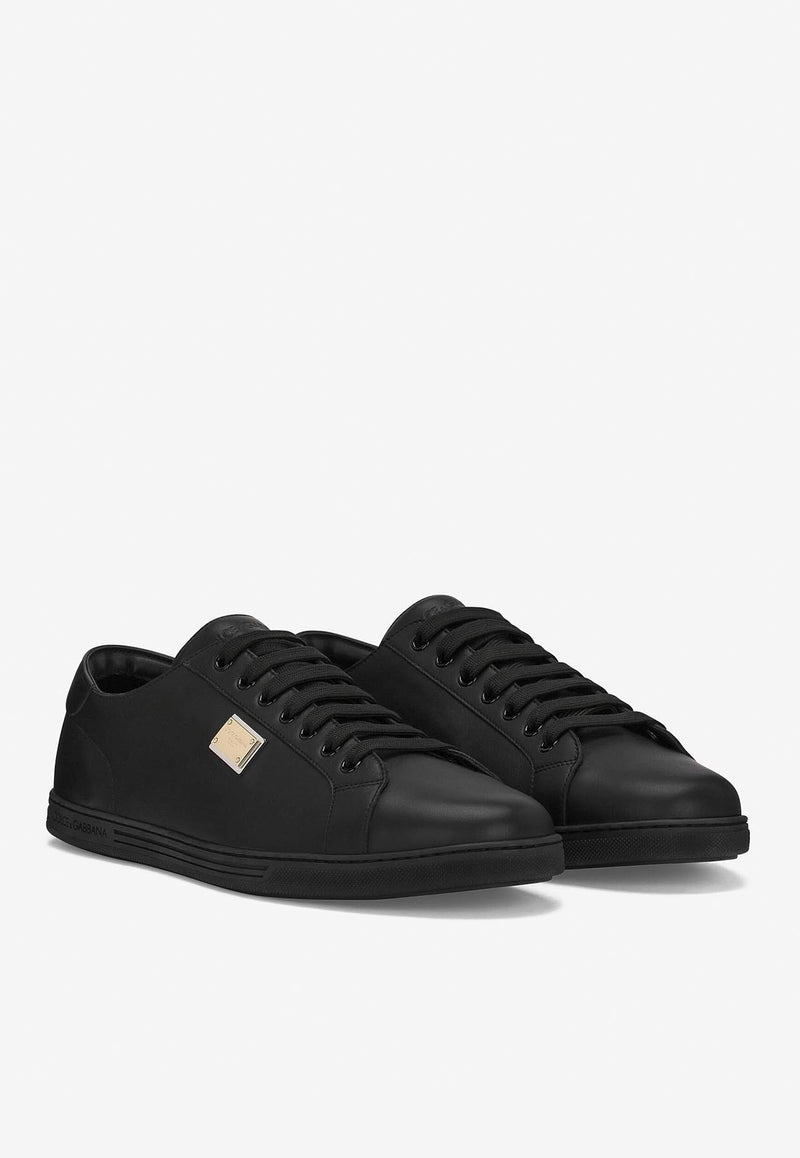 Dolce 
Gabbana Calfskin Saint Tropez Low-Top Sneakers Black CS1735 AN990 80999