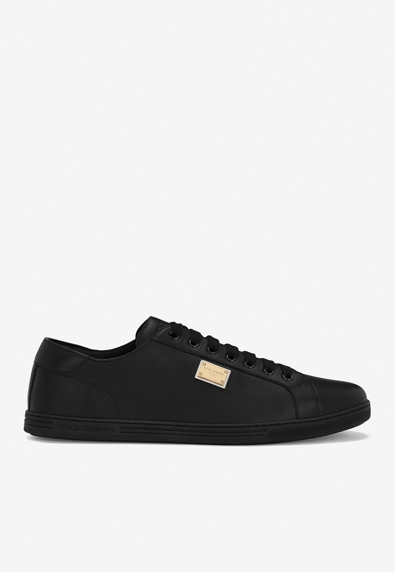 Dolce 
Gabbana Calfskin Saint Tropez Low-Top Sneakers Black CS1735 AN990 80999