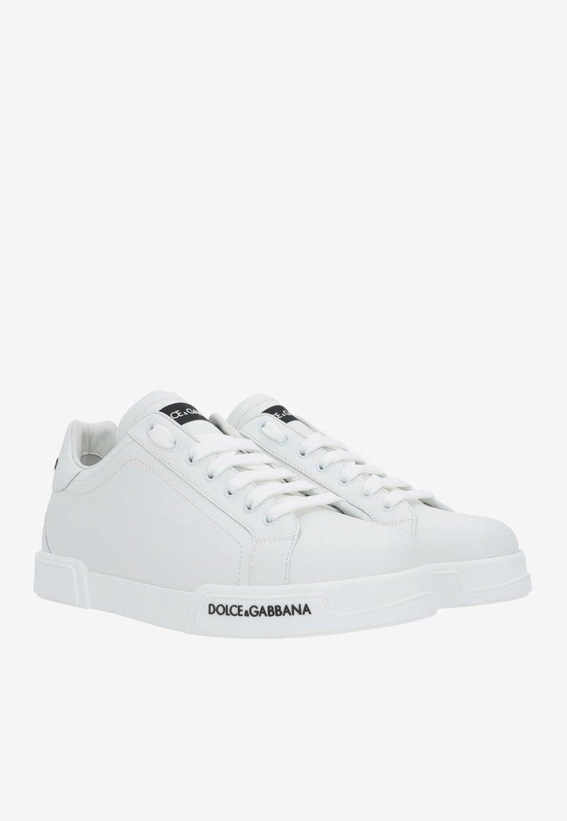 Dolce 
Gabbana Logo Low-Top Sneakers in Calfskin White CS2213 AA335 80001