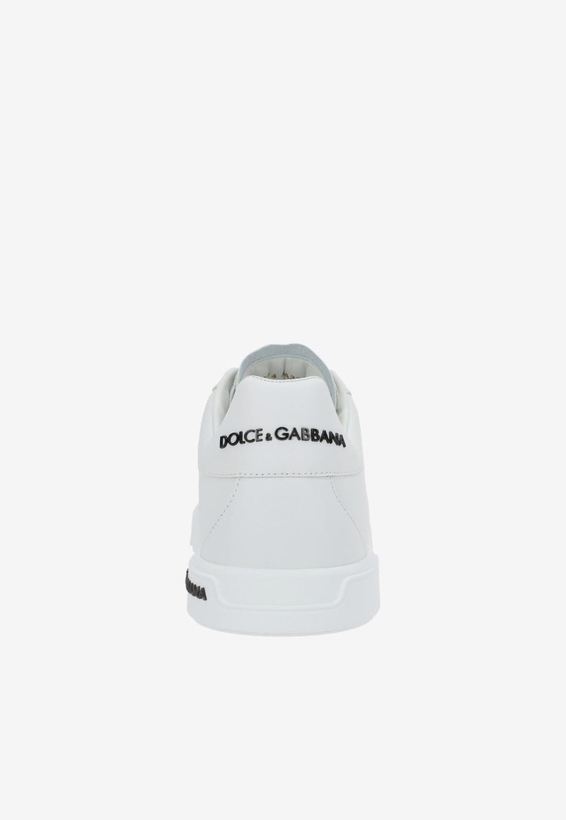 Dolce 
Gabbana Logo Low-Top Sneakers in Calfskin White CS2213 AA335 80001