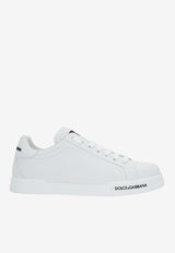 Dolce 
Gabbana Logo Low-Top Sneakers in Calfskin White CS2213 AA335 80001